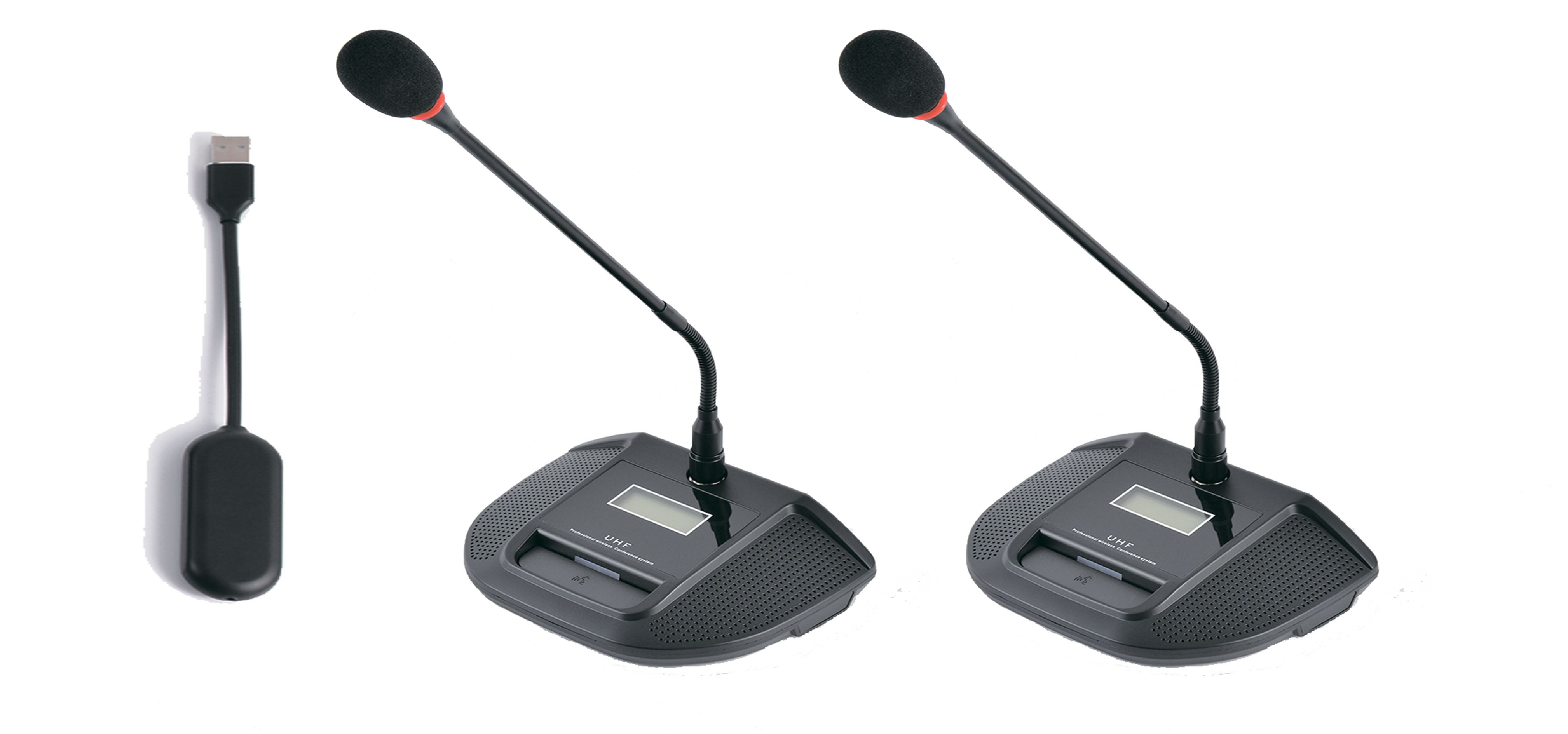 Dual Gooseneck Wireless Microphone System | USB & 3.5mm Output
