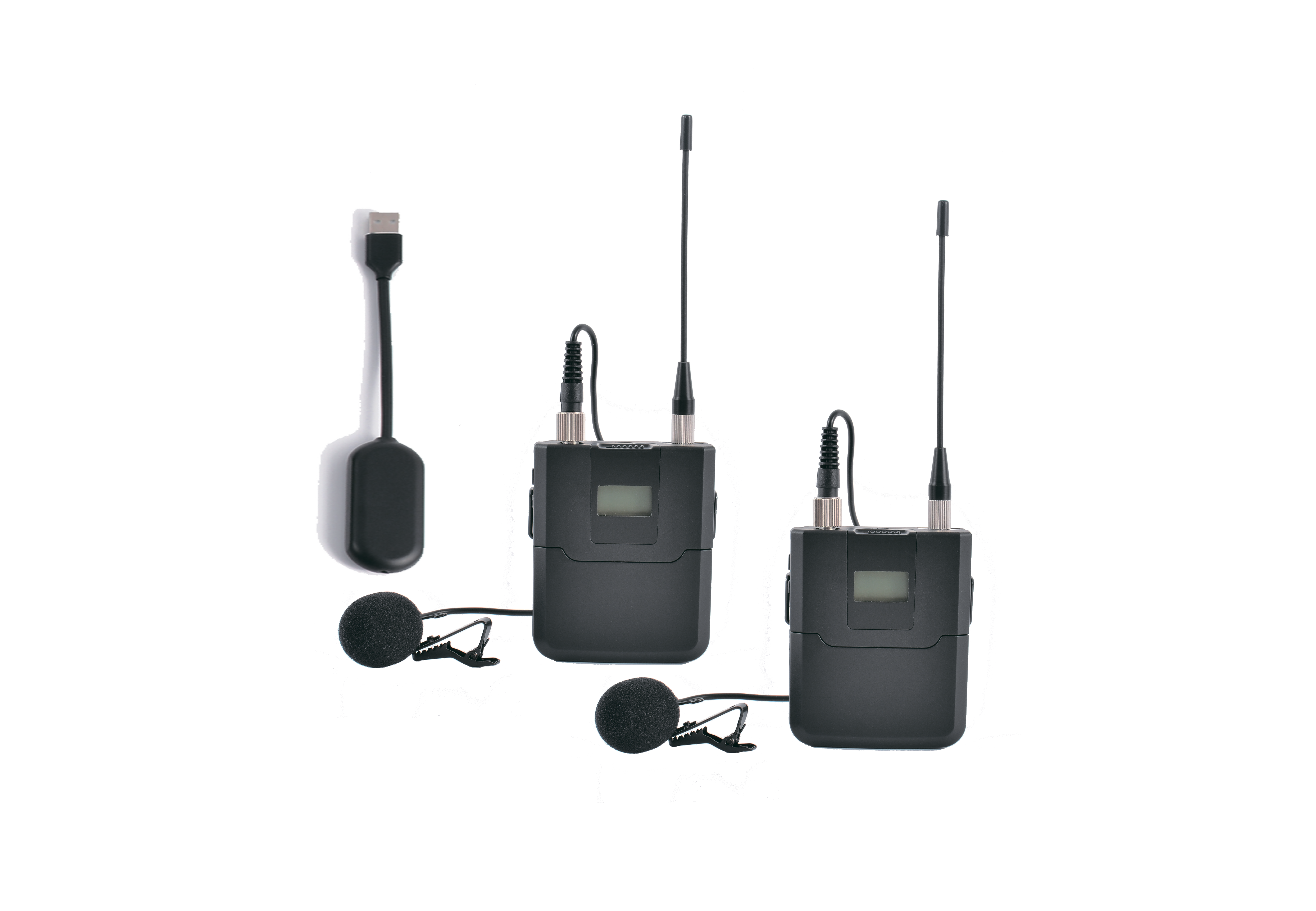 Dual-Channel Wireless Lavalier Microphone System | USB Plug-and-Play | 100 Channels